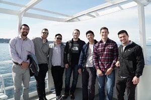 MSCTL students on a boat during a tour of the Port of Seattle.
